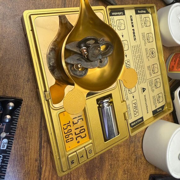 Vintage Brutalist Modernist Abstract Dangle Earrings Heavy Patina Metal - Picture 4 of 5